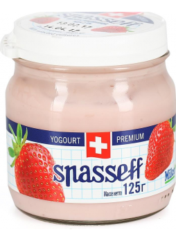 Йогурт SPASSEFF Земляника 2,9% без заменителя молочных жиров, 125 г