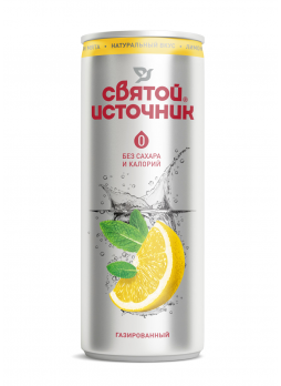 Газированный напиток СВЯТОЙ ИСТОЧНИК Лимон в железной банке, 0,33 л