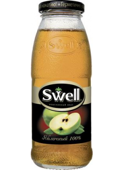 Сок SWELL яблочный 100% осветленный, 0,25 л