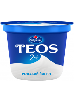 Йогурт Савушкин Греческий Teos 2%, 250г БЗМЖ