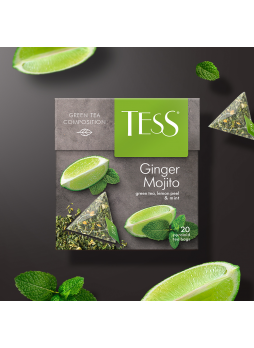 TESS Чай зеленый Ginger Mojito, 20x1,8г