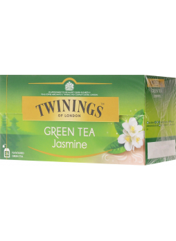 Twinings Green Tea & Jasmine зелёный чай с цветами жасмина в пакетиках, 25 шт