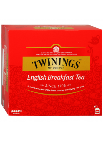 Чай Twinings English Breakfast черный 50x2г оптом