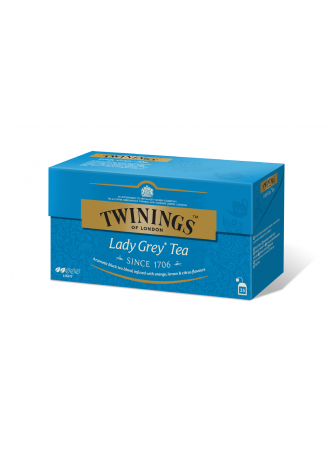 Черный ароматизированный чай Twinings Lady Grey Tea в пакетиках, 25 шт*2г оптом