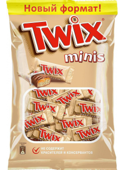 Батончики TWIX шоколадные minis, 184г