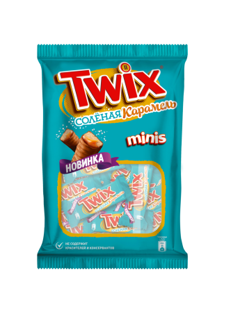 Печенье сахарное Twix minis Соленая Карамель с соленой карамелью, покрытое молочным шоколадом, 184г оптом