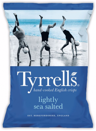 Чипсы Tyrrells Lightly Sea Salted, слабосоленые, 150 г оптом