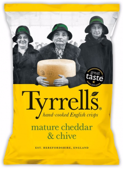Чипсы Tyrrells картофельные натуральные с сыром Чеддер и луком-резанцом 150 г