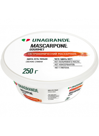 Сыр мягкий Маскарпоне "Unagrande", 80%, 250 г оптом