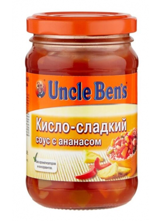 Овощной соус Uncle Ben’s кисло-сладкий с ананасом, 210г оптом