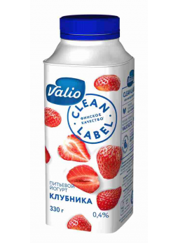 Йогурт питьевой VALIO клубника 0,4%, 330 г БЗМЖ