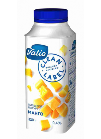 Valio Йогурт питьевой Clean Label 0,4 % с манго 330 г БЗМЖ оптом