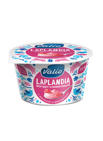 Йогурт Valio сливочный Laplandia с малиной и сыром Маскарпоне 7,2%, 180г