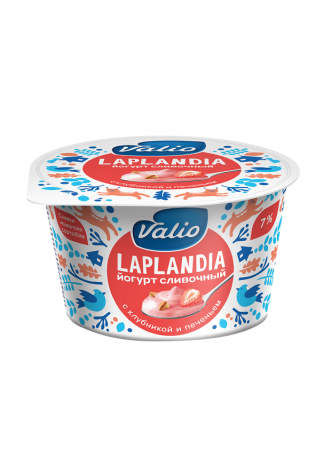 Йогурт клубника/печенье VALIO 7%, 180г БЗМЖ оптом