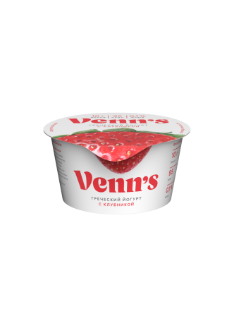 Йогурт греческий VENNS с клубникой 0,1 %, 130 г оптом