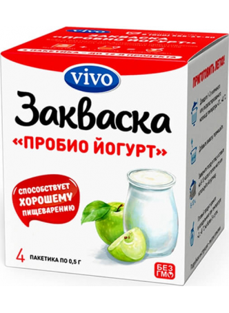 Закваска VIVO Пробио йогурт, 4 шт х 0,5 г оптом