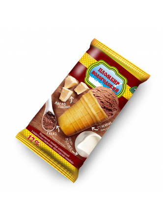 Мороженое пломбир ВОЛОГОДСКИЙ Шоколад 15% вафельный стаканчик, 100г оптом