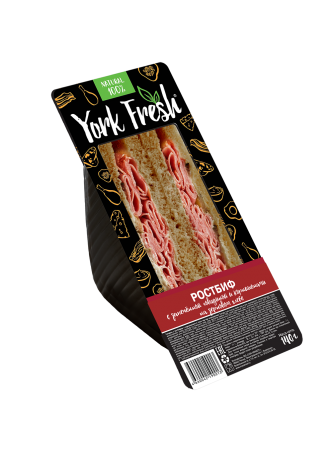 Сэндвич York Fresh с ростбифом и зерновым хлебом, 140г оптом