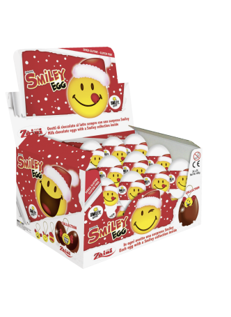 Шоколадное яйцо Zaini Smiley Egg новогоднее с игрушкой 20г оптом