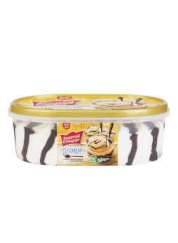 Мороженое ЗОЛОТОЙ СТАНДАРТ пломбир суфле и шоколадным наполнителем контейнер БЗМЖ, 475 г
