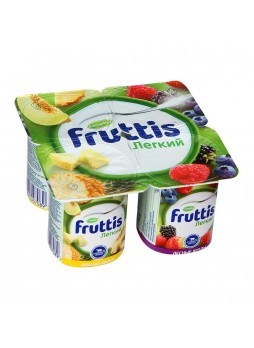 Йогурт. продукт (ананас, дыня, лесн. ягоды) 0,1% 110гр х 4шт ПЭТ Fruttis Россия (КОД 93128) (+18°С)