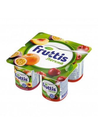 Йогурт. продукт (абрик. манго, ябл., груша) 0,1% 110гр х 4шт ПЭТ Fruttis Россия (КОД 93129) (+18°С) оптом