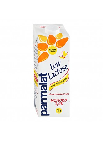 Молоко низколактозное 3,5%, 1л. х 12шт., пакет, Parmalat, Россия, (КОД 62604), (+18°С) оптом