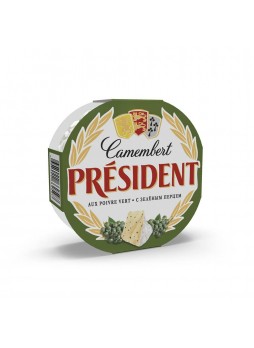 Сыр Камамбер  с зеленым перцем "President" 45%, 125 гр, Россия (КОД 20209) (О°С)