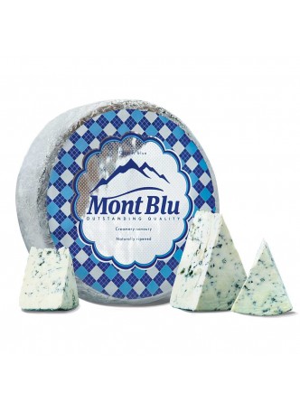 Сыр Mont Blu с голубой плесенью, 50%, ~2,5кг БЗМЖ, Бобровский сырзавод, Россия (КОД 35539) (О°С) оптом