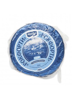 Сыр Рокфорти с голубой плесенью 55% круг ~2,6кг БЗМЖ Молодея™ Беларусь (КОД 97764) (0°С)