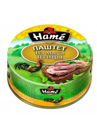Паштет из мяса птицы, 117г. х 10шт., жест. банка, Hame, Россия, (КОД 53446), (+18°С) оптом