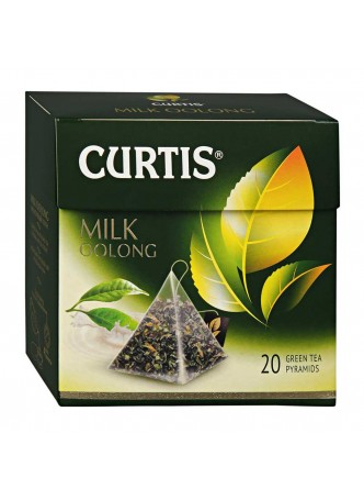 Чай зеленый Молочный Улун, 34г. (1,7г. х 20 пирамидок), коробка, Curtis, Россия, (КОД 34889) (+18°С) оптом