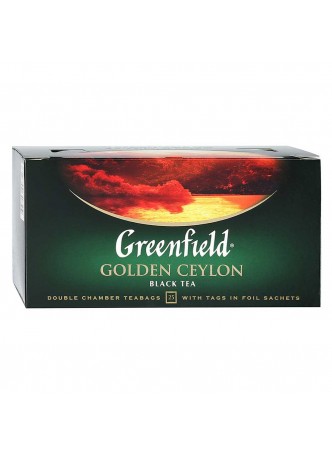 Чай черный Голден цейлон в пакетиках, 2г. х 25шт., упак., Greenfield, Россия, (КОД 52115), (+18°С) оптом