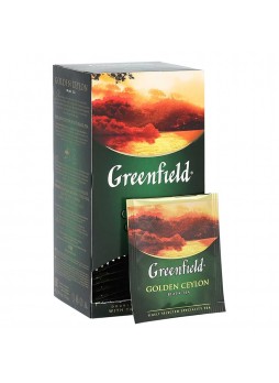 Чай черный Голден цейлон в пакетиках, 2г. х 25шт., упак., Greenfield, Россия, (КОД 52115), (+18°С)