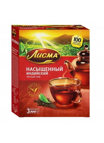 Чай черный Насыщенный индийский в пакетиках, 1,8г х100шт, упак., Лисма, Россия, (КОД 52936), (+18°С) оптом