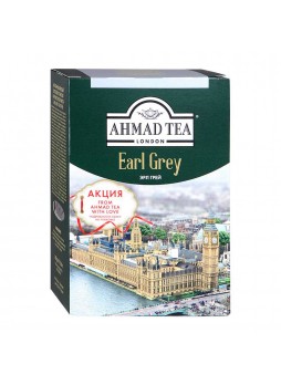 Чай черный листовой с бергамотом Earl grey, 200г., упак., Ahmad Tea, Россия, (КОД 56061) (+18°С)