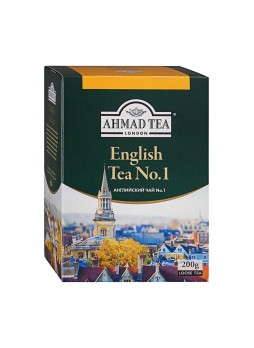 Чай черный листовой с бергамотом Англ. чай №1, 200г., упак., Ahmad Tea, Россия, (КОД 56078) (+18°С)