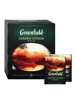 Чай черный Голден цейлон в пакетиках, 2г. х 100шт., упак., Greenfield, Россия, (КОД 84801), (+18°С)