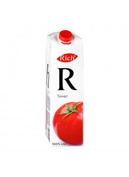 Сок томатный 100% с солью 1л х12/тетра пак, Rich®, Россия (КОД 32956) (+18°С)