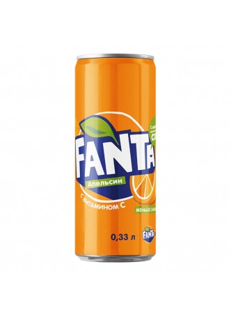 Напиток Фанта Апельсин с вит С сильногаз б/алк 0,33л х24 ж/б, Fanta®, Россия (КОД 63274) (+18°С)