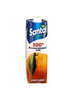 Сок апельсиновый 100% 1л х12/тетра пак, Santal™, Россия (КОД 85865), (+18°С)