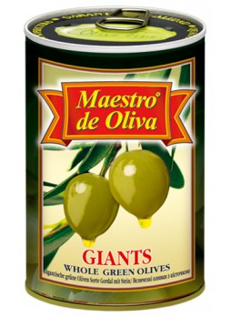 Оливки Maestro de Oliva гигантские с косточкой 420г оптом