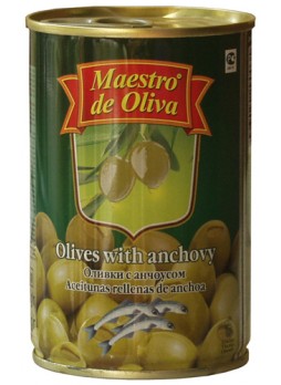 Оливки Maestro de Oliva с анчоусом 300г оптом