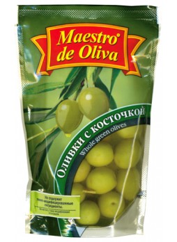 Оливки Maestro de Oliva с косточкой 190г оптом