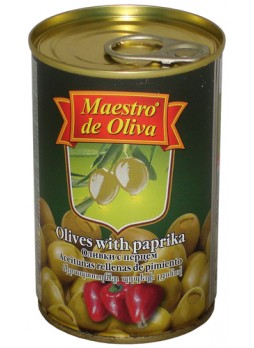 Оливки Maestro de Oliva с красным перцем 300г оптом