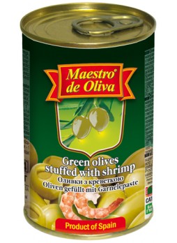 Оливки Maestro de Oliva с креветками 300г оптом