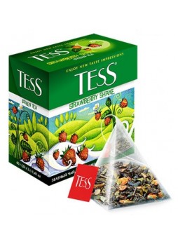Зеленый чай со вкусом и ароматом земляники со сливками TESS Strawberry Shake оптом