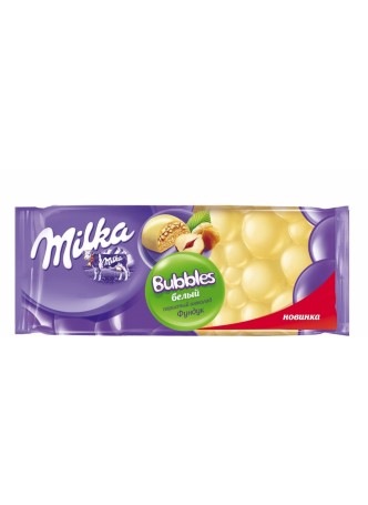 Белый пористый шоколад с фундуком Milka Bubbles оптом