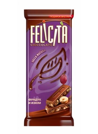 Молочный шоколад FELICITA ® Bella Natura Фундук и Изюм оптом