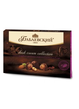 Конфеты «Бабаевский» Dark cream collection С целым фундуком и дробленым миндалем в темном шоколаде оптом